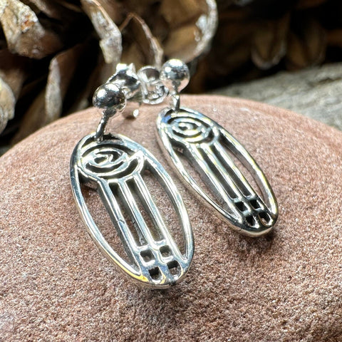 Load image into Gallery viewer, Rose Earrings, Scotland Jewelry, Mackintosh Post Earrings, Silver Anniversary Gift, Flower Earrings, Nature Jewelry, Art Deco Jewelry