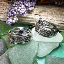 Load image into Gallery viewer, Celtic Hoop Earrings, Irish Jewelry, Scottish Earrings, Mom Gift, Post Back Earrings, Scotland Jewelry, Anniversary Gift, Graduation Gift