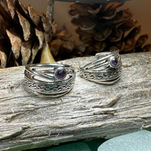 Load image into Gallery viewer, Celtic Hoop Earrings, Irish Jewelry, Scottish Earrings, Mom Gift, Post Back Earrings, Scotland Jewelry, Anniversary Gift, Graduation Gift