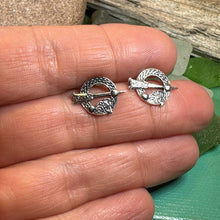 Load image into Gallery viewer, Celtic Stud Earrings, Irish Jewelry, Tara Post Earrings, Irish Dance Gift, Anniversary Gift, Celtic Jewelry, Wiccan Jewelry, Pagan Jewelry