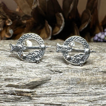 Load image into Gallery viewer, Celtic Stud Earrings, Irish Jewelry, Tara Post Earrings, Irish Dance Gift, Anniversary Gift, Celtic Jewelry, Wiccan Jewelry, Pagan Jewelry