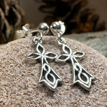 Load image into Gallery viewer, Celtic Cross Earrings, Irish Cross, Religious Jewelry, Post Earrings, Christian Jewelry, Bridal Jewelry, Confirmation Gift, Ireland Gift