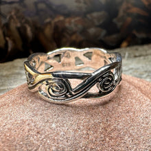 Load image into Gallery viewer, Triple Spiral Ring, Celtic Ring, Irish Jewelry, Celtic Knot Jewelry, Irish Ring, Irish Dance Gift, Celtic Spiral, Pagan Ring, Wiccan Ring