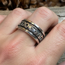 Load image into Gallery viewer, Celtic Ring, Irish Gaelic Ring, Ireland Ring, Claddagh Ring, Irish Ring, Promise Ring, Anniversary Gift, Silver Wedding Ring. Mo Anam Cara