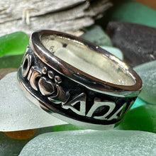 Load image into Gallery viewer, Celtic Ring, Irish Gaelic Ring, Ireland Ring, Claddagh Ring, Irish Ring, Promise Ring, Anniversary Gift, Silver Wedding Ring. Mo Anam Cara