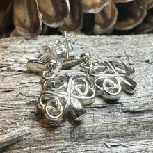 Load image into Gallery viewer, Shamrock Earrings, Celtic Jewelry, Irish Post Earrings, Clover Jewelry, Anniversary Gift, Ireland Jewelry, Graduation Gift, Silver Wife Gift