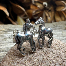 Load image into Gallery viewer, Horse Earrings, Silver Stud Earrings, Equestrian Jewelry, Horse Post Earrings, Horseback Rider Gift, Pony Jewelry, Cool Cowgift Gift