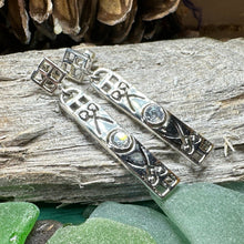 Load image into Gallery viewer, Art Deco Earrings, Scotland Jewelry, Mackintosh Jewelry, Silver Post Earrings, Anniversary Gift, Celtic Earrings, Rose Jewelry, Mom Gift
