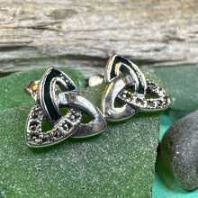 Load image into Gallery viewer, Celtic Knot Earrings, Irish Jewelry, Celtic Jewelry, Trinity Knot Post Earrings, Norse Jewelry, Triquetra Stud Earrings, Ireland Earrings