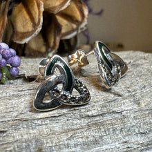 Load image into Gallery viewer, Celtic Knot Earrings, Irish Jewelry, Celtic Jewelry, Trinity Knot Post Earrings, Norse Jewelry, Triquetra Stud Earrings, Ireland Earrings
