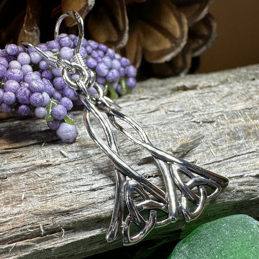 Celtic Knot Earrings, Irish Jewelry, Scotland Jewelry, Ireland Gift, Anniversary Gift, Mom Gift, Wife Gift, Trinity Knot Drop Earrings