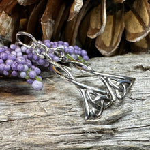 Load image into Gallery viewer, Celtic Knot Earrings, Irish Jewelry, Scotland Jewelry, Ireland Gift, Anniversary Gift, Mom Gift, Wife Gift, Trinity Knot Drop Earrings