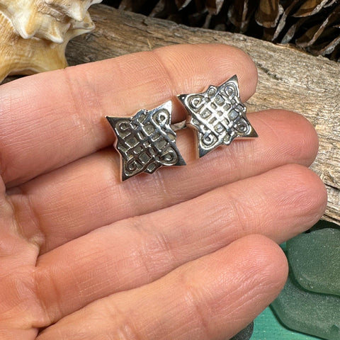 Load image into Gallery viewer, Celtic Knot Cuff Links, Scotland Jewelry, Celtic Jewelry, Dad Gift, Ireland Gift, Groom Gift, Best Man Gift, Sterling Silver, Husband Gift