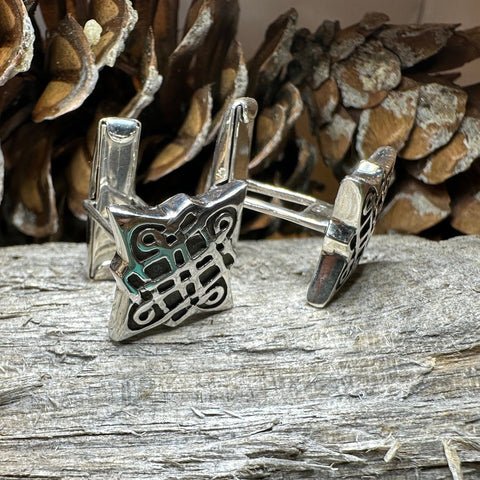 Load image into Gallery viewer, Celtic Knot Cuff Links, Scotland Jewelry, Celtic Jewelry, Dad Gift, Ireland Gift, Groom Gift, Best Man Gift, Sterling Silver, Husband Gift