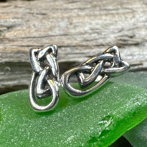 Load image into Gallery viewer, Celtic Knot Stud Earrings, Irish Jewelry, Celtic Jewelry, Anniversary Gift, Bridal Jewelry, Norse Jewelry, Yoga Jewelry, Wiccan Jewelry