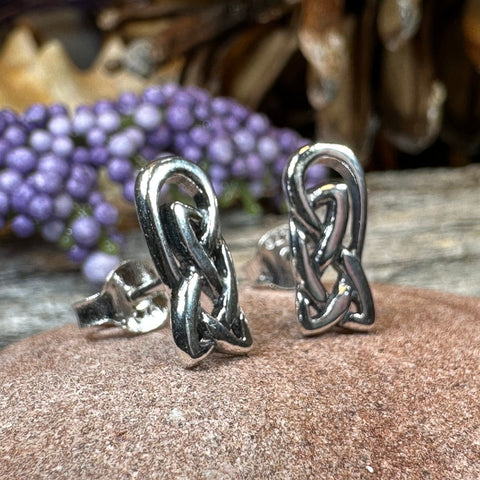 Load image into Gallery viewer, Celtic Knot Stud Earrings, Irish Jewelry, Celtic Jewelry, Anniversary Gift, Bridal Jewelry, Norse Jewelry, Yoga Jewelry, Wiccan Jewelry