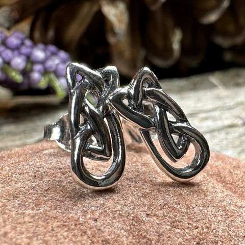 Load image into Gallery viewer, Celtic Knot Stud Earrings, Irish Jewelry, Celtic Jewelry, Anniversary Gift, Bridal Jewelry, Norse Jewelry, Yoga Jewelry, Wiccan Jewelry