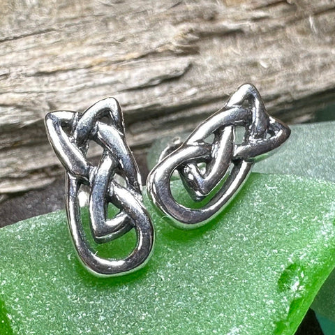 Load image into Gallery viewer, Celtic Knot Stud Earrings, Irish Jewelry, Celtic Jewelry, Anniversary Gift, Bridal Jewelry, Norse Jewelry, Yoga Jewelry, Wiccan Jewelry
