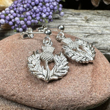 Load image into Gallery viewer, Realistic Thistle Earrings, Celtic Jewelry, Scotland Jewelry, Outlander Jewelry, Nature Jewelry, Thistle Jewelry, Post Earrings, Wife Gift