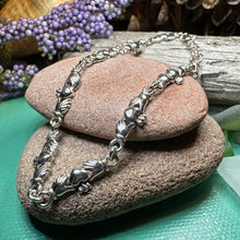 Load image into Gallery viewer, Claddagh Bracelet, Irish Jewelry, Celtic Bracelet, Bridal Jewelry, Girlfriend Gift, Wife Gift, Heart Jewelry, Ireland Gift, Anniversary Gift