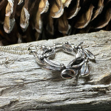 Load image into Gallery viewer, Mistletoe Necklace, Celtic Jewelry, Leaf Jewelry, Ireland Gift, Irish Jewelry, Scotland Jewelry, Silver Anniversary Gift, Graduation Gift