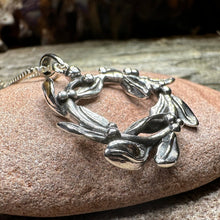 Load image into Gallery viewer, Mistletoe Necklace, Celtic Jewelry, Leaf Jewelry, Ireland Gift, Irish Jewelry, Scotland Jewelry, Silver Anniversary Gift, Graduation Gift