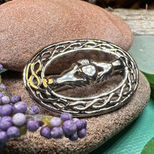 Load image into Gallery viewer, Claddagh Brooch, Irish Jewelry, Sterling Silver Ireland Brooch, Silver Bride Pin, Claddagh Pin, Celtic Brooch, Celtic Pin, Wife Gift