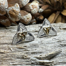 Load image into Gallery viewer, Trinity Knot Earrings, Celtic Knot Stud Earrings, Celtic Jewelry, Anniversary Gift, Irish Jewelry, Graduation Gift, Wiccan Scotland Jewelry