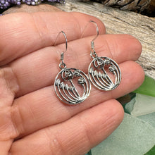 Load image into Gallery viewer, Rose Earrings, Scotland Jewelry, Mackintosh Drop Earrings, Silver Anniversary Gift, Flower Earrings, Nature Jewelry, Art Deco Jewelry