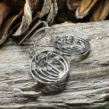 Load image into Gallery viewer, Rose Earrings, Scotland Jewelry, Mackintosh Drop Earrings, Silver Anniversary Gift, Flower Earrings, Nature Jewelry, Art Deco Jewelry
