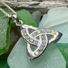 Load image into Gallery viewer, Trinity Knot Necklace, Celtic Jewelry, Irish Pendant, Triquetra Pendant, Celtic Knot Jewelry, Bridal Jewelry, Anniversary Gift, Ireland Gift