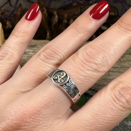 Triple Spiral Ring, Celtic Ring, Irish Jewelry, Celtic Knot Jewelry, Irish Ring, Irish Dance Gift, Celtic Spiral, Pagan Ring, Wiccan Ring