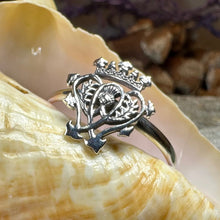 Load image into Gallery viewer, Luckenbooth Ring, Outlander Jewelry, Thistle Ring, Scotland Jewelry, Bridal Jewelry, Sterling Silver, Heart Ring, Promise Ring, Wife Gift