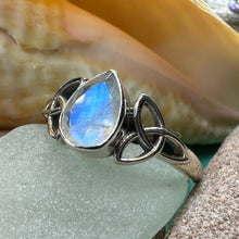 Load image into Gallery viewer, Celtic Knot Ring, Celtic Jewelry, Irish Jewelry, Moonstone Ring, Irish Ring, Irish Dance Gift, Anniversary Gift, Scottish Ring, Wiccan Ring