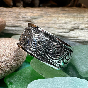 Celtic Dragon Ring, Celtic Ring, Scottish Promise Ring, Silver Ring, Irish Ring, Wedding Band, Anniversary Gift, Ireland Ring, Wiccan Ring