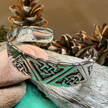 Load image into Gallery viewer, Celtic Knot Cuff Bracelet, Celtic Jewelry, Bangle Bracelet, Scotland Jewelry, Ireland Jewelry, Irish Gift, Pewter Scottish Bracelet