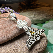 Load image into Gallery viewer, Thor's Hammer Necklace, Norse Necklace, Viking Jewelry, Celtic Knot Jewelry, Celtic Jewelry, Mjöllnir Pendant, Anniversary Gift, Dad Gift