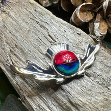 Load image into Gallery viewer, Thistle Necklace, Scotland Jewelry, Heather Gem, Celtic Necklace, Nature Jewelry, Outlander Jewelry, Wiccan Necklace, Anniversary Gift