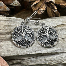 Load image into Gallery viewer, Tree of Life Earrings, Celtic Jewelry, Irish Jewelry, Norse Jewelry, Yoga Jewelry, Anniversary Gift, Tree Jewelry, Graduation Gift, Mom Gift