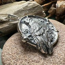 Load image into Gallery viewer, Owl Necklace, Full Moon Pendant, Nature Jewelry, Bird Necklace, Bird Lover Gift, Owl Gift, Woodland Jewelry, Irish Jewelry, Mom Gift