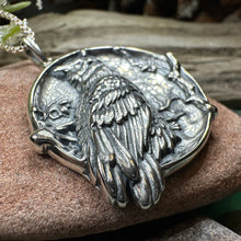 Load image into Gallery viewer, Owl Necklace, Full Moon Pendant, Nature Jewelry, Bird Necklace, Bird Lover Gift, Owl Gift, Woodland Jewelry, Irish Jewelry, Mom Gift