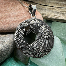 Load image into Gallery viewer, Raven Necklace, Bird Jewelry, Celtic Pendant, Black Bird Pendant, Animal Jewelry, Pagan Jewelry, Nature Lover, Poe Jewelry, Gothic Jewelry