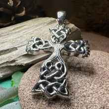 Load image into Gallery viewer, Celtic Cross Necklace, Irish Jewelry, Celtic Pendant, Celtic Tree of Life, Scotland Jewelry, First Communion Gift, Girls Confirmation Gift