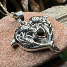 Load image into Gallery viewer, Dolphin Necklace, Celtic Jewelry, Irish Pendant, Ocean Lover Jewelry, Beach Jewelry, Fish Necklace, Nautical Jewelry, Sea Jewelry, Mom Gift