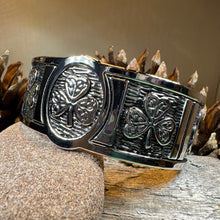 Load image into Gallery viewer, Shamrock Bracelet, Celtic Jewelry, Irish Jewelry, Bangle Bracelet, Shamrock Jewelry, Ireland Jewelry, Wife Gift, Cuff Bracelet, Mom Gift