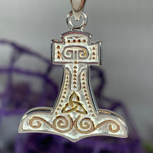 Load image into Gallery viewer, Thor's Hammer Necklace, Norse Necklace, Viking Jewelry, Celtic Knot Jewelry, Celtic Jewelry, Mjöllnir Pendant, Anniversary Gift, Dad Gift