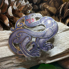 Load image into Gallery viewer, Celtic Bird Brooch, Bird Jewelry, Celtic Pin, Enamel Pin, Ireland Gift, Celtic Brooch, Norse Jewelry Gift, Pagan Brooch, LARP Jewelry