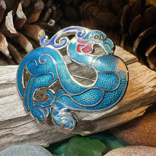 Load image into Gallery viewer, Celtic Bird Brooch, Bird Jewelry, Celtic Pin, Enamel Pin, Ireland Gift, Celtic Brooch, Norse Jewelry Gift, Pagan Brooch, LARP Jewelry