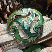 Load image into Gallery viewer, Celtic Spiral Brooch, Celtic Jewelry, Irish Jewelry, Scotland Jewelry, Anniversary Gift, Viking Brooch, Celtic Pin, Triskele Jewelry