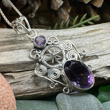 Load image into Gallery viewer, Compass Necklace, True North Pendant, Celtic Jewelry, Scotland Jewelry, Celtic Knot Pendant, Irish Jewelry, Traveller Gift, North Star Gift